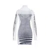 Jean Paul Gaultier Double Layer Mini Dress With Marinière Print In White