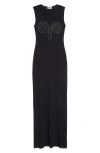 Jean Paul Gaultier Mesh Maxi Dress In Black