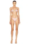 Jean Paul Gaultier Spiral Bikini Set In Palepink & Dustypink