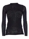 Jean Paul Gaultier Spiral-detail Long-sleeve Top In Schwarz