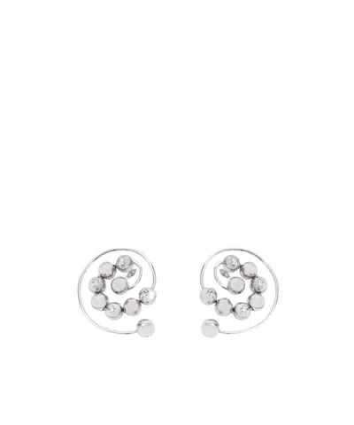 Jean Paul Gaultier Spiral Earrings In White