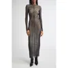Jean Paul Gaultier Spiral Long Sleeve Mesh Dress