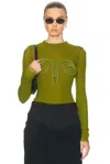 Jean Paul Gaultier Womens Acidgreen Spiral-embellishment Long-sleeves Woven Top In Acid Green