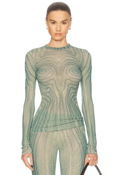 JEAN PAUL GAULTIER SPIRAL LONG SLEEVE TOP