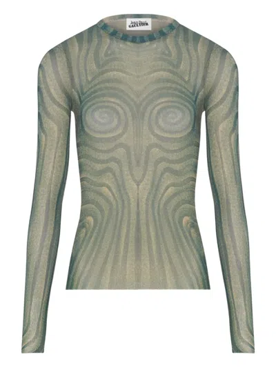 Jean Paul Gaultier Spiral Oberteil Mit Print In Green