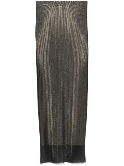 JEAN PAUL GAULTIER SPIRAL MESH MAXI SKIRT