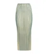 Jean Paul Gaultier Mesh Spiral Long Skirt In Blue