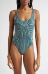 Jean Paul Gaultier Spiral One-piece Swimsuit