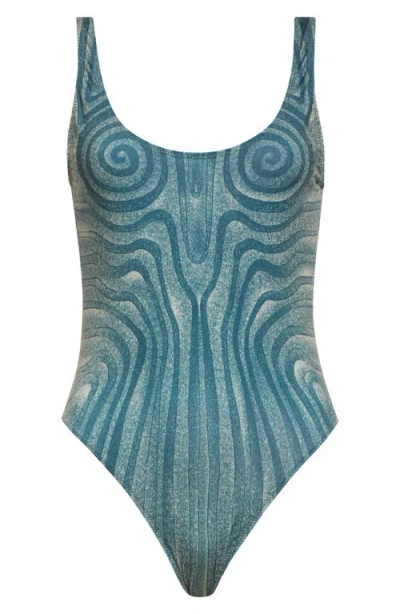 JEAN PAUL GAULTIER JEAN PAUL GAULTIER SPIRAL ONE-PIECE SWIMSUIT