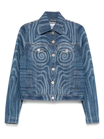 JEAN PAUL GAULTIER SPIRAL-PRINT DENIM JACKET