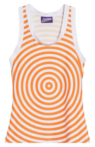 Jean Paul Gaultier Spiral Print Jersey Tank In Multi