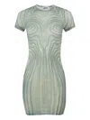 Jean Paul Gaultier Spiral-print Mesh Dress