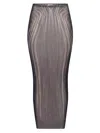 Jean Paul Gaultier Mesh Spiral Printed Long Skirt