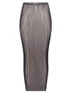 Jean Paul Gaultier Mesh Spiral Printed Long Skirt In Black