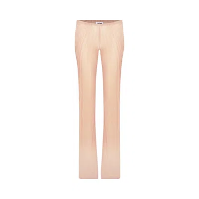Pre-owned Jean Paul Gaultier Spiral Printed Mesh Trouser 'pale Pink/dusty Pink' | Women's Size L