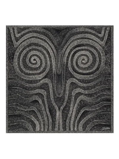 Jean Paul Gaultier Spiral Printed Scarf In Gray
