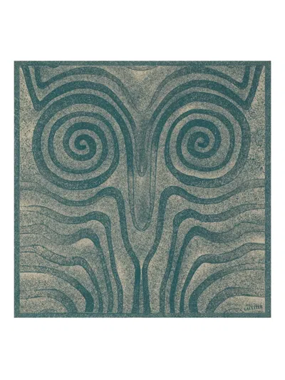 Jean Paul Gaultier Spiral Printed Scarf In Green