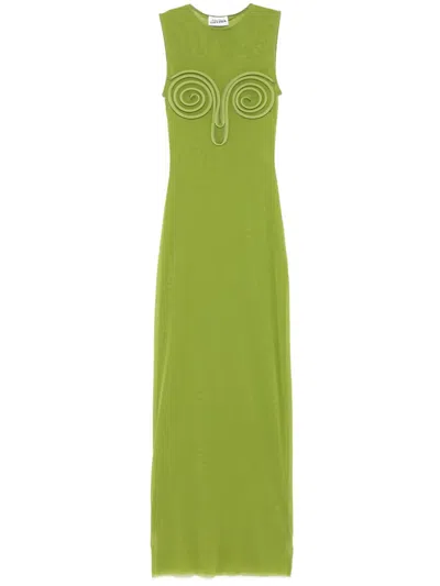 Jean Paul Gaultier Spirale Maxi Dress In 43-acidgreen