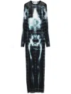 Jean Paul Gaultier Squeletor Maxi Dress In Black