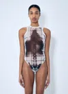 Jean Paul Gaultier White & Black 'the Squeletor' Bodysuit In White