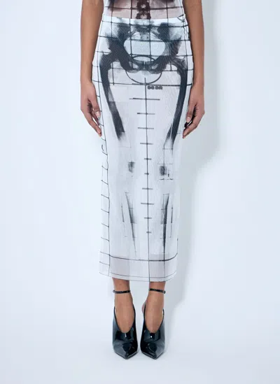 JEAN PAUL GAULTIER SQUELETOR MESH MIDI SKIRT
