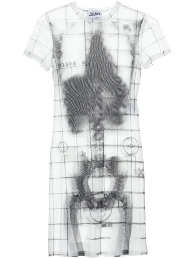 Jean Paul Gaultier Squeletor Mini Dress In 白色