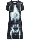 Jean Paul Gaultier Squeletor Short Dress Woman Black And Blue In Black