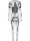 Jean Paul Gaultier Squeletor-print Jumpsuit In White