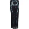 Jean Paul Gaultier Gonna Lunga Con Stampa Squeletor In Black/navy/light Blue
