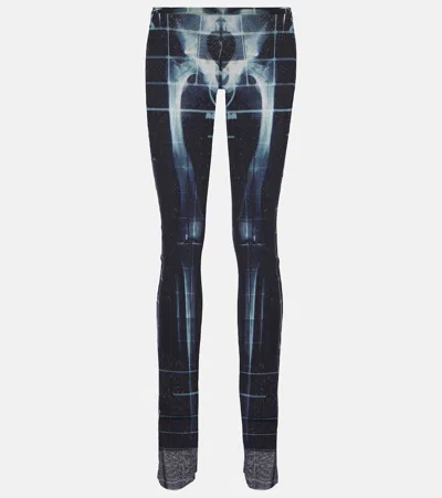 JEAN PAUL GAULTIER SQUELETOR SEMI-SHEER MESH STRAIGHT PANTS