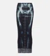 Jean Paul Gaultier Gonna Lunga Con Stampa Squeletor In Blau