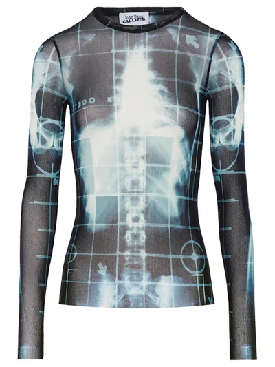 Jean Paul Gaultier Squeletor Top Woman Black And Blue