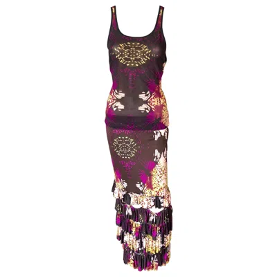Pre-owned Jean Paul Gaultier S/s 2000 Abstract Top & Skirt Suit Ensemble 2 Piece Set In Black