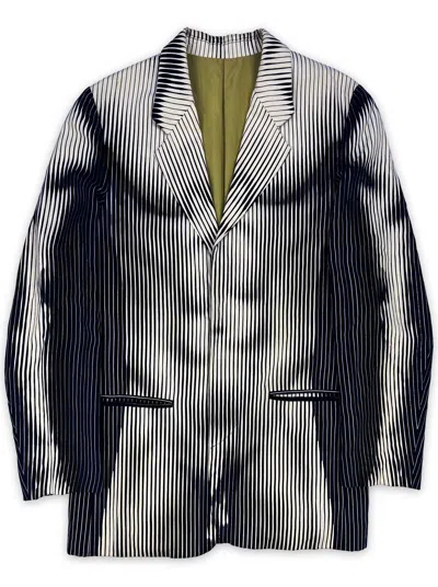 Pre-owned Jean Paul Gaultier Ss96  ‘muscle' Trompe L'oeil Suit Jacket In Blue