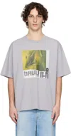 Jean Paul Gaultier Ssense Exclusive Gray Cotton Oversized Printed Water T-shirt In Gray