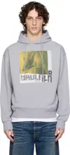 Jean Paul Gaultier Ssense Exclusive Gray Cotton Printed Water Hoodie In Gray
