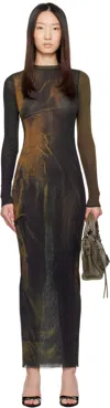 Jean Paul Gaultier Ssense Exclusive Green Printed Acid Water Maxi Dress In Multi