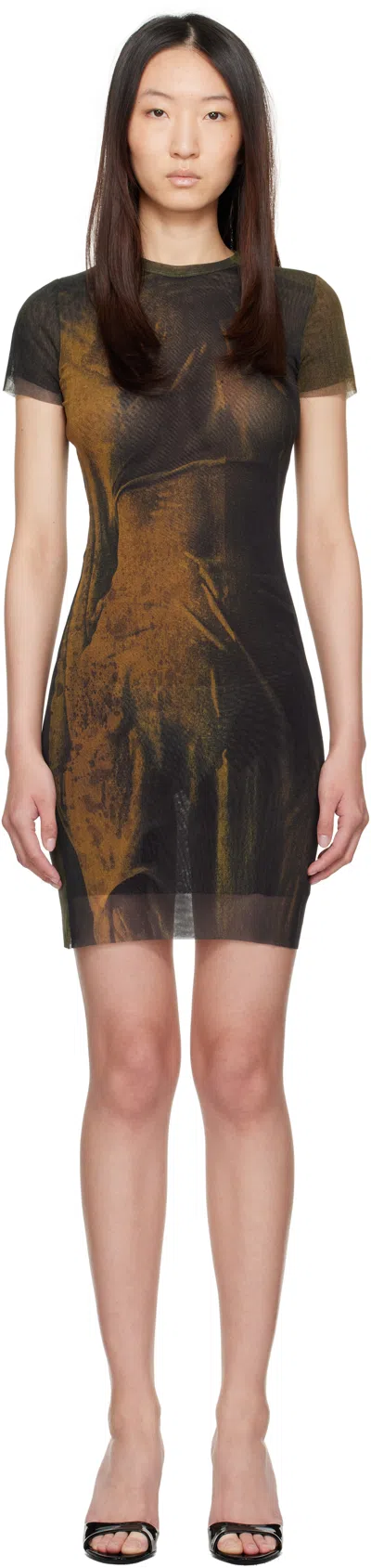 Jean Paul Gaultier Ssense Exclusive Green Printed Acid Water Minidress In Multi