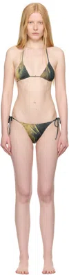 Jean Paul Gaultier Ssense Exclusive Green Water Body Printed Bikini In Multi