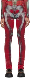 Jean Paul Gaultier Ssense Exclusive Red & Blue Printed Squeletor Trousers In 3058-red/blueduck