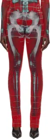 Jean Paul Gaultier Ssense Exclusive Red & Blue 'the Squeletor' Lounge Pants In 3058 Red/blueduck