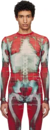 Jean Paul Gaultier Ssense Exclusive Red & Blue 'the Squeletor' Top In 3058-red/blueduck