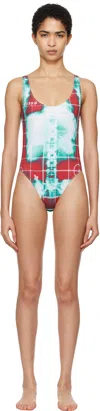 Jean Paul Gaultier Ssense Exclusive Red & Green 'the Red Squeletor' Swimsuit In 3058 Red/blueduck