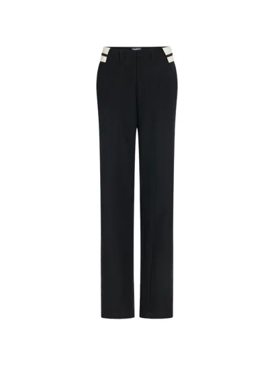 Jean Paul Gaultier Straight-leg Wool Trousers In Black