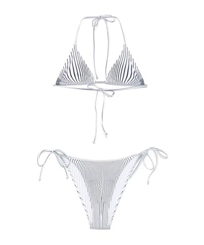 JEAN PAUL GAULTIER JEAN PAUL GAULTIER TIED FASTENED STRIPED BIKINI