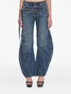 Jean Paul Gaultier Waistband Jacket With Pockets And Collar In Blue