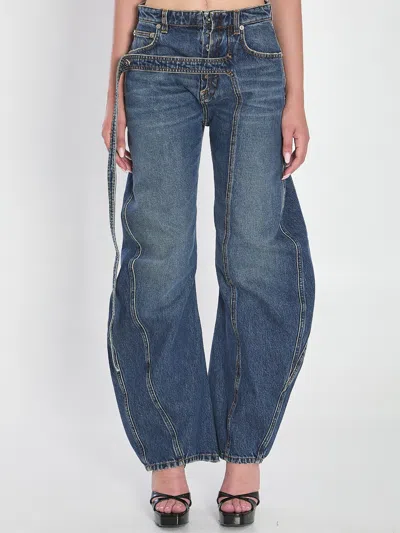 Jean Paul Gaultier Strap Jeans In Denim