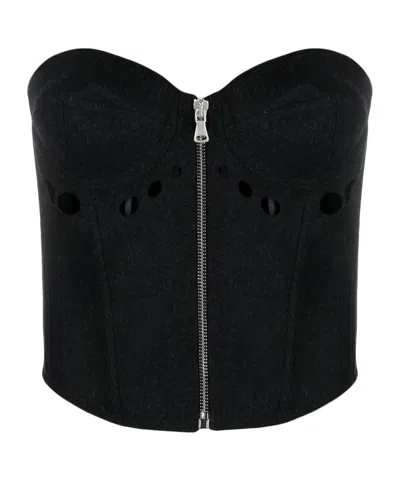 Jean Paul Gaultier Strap Zipper Vest In Black