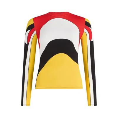 Pre-owned Jean Paul Gaultier Stretch Cotton Long-sleeves Top Printed Body Map With Logo And Dots 'multicolor'