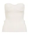 Jean Paul Gaultier White Merino Wool Ribbed Stretch Corset In White